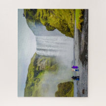 Iceland Jigsaw Puzzle - Skogafoss waterfall