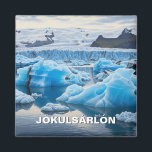 Iceland Jökulsárlón Glacier Lagoon Travel Magnet<br><div class="desc">Jökulsárlón Glacier Lagoon is one of Iceland’s most iconic natural wonders, located in the southeast near Vatnajökull National Park. The lagoon was formed as a result of the retreating Breiðamerkurjökull glacier, part of the vast Vatnajökull ice cap. Towering icebergs break off from the glacier and float in the serene, icy...</div>