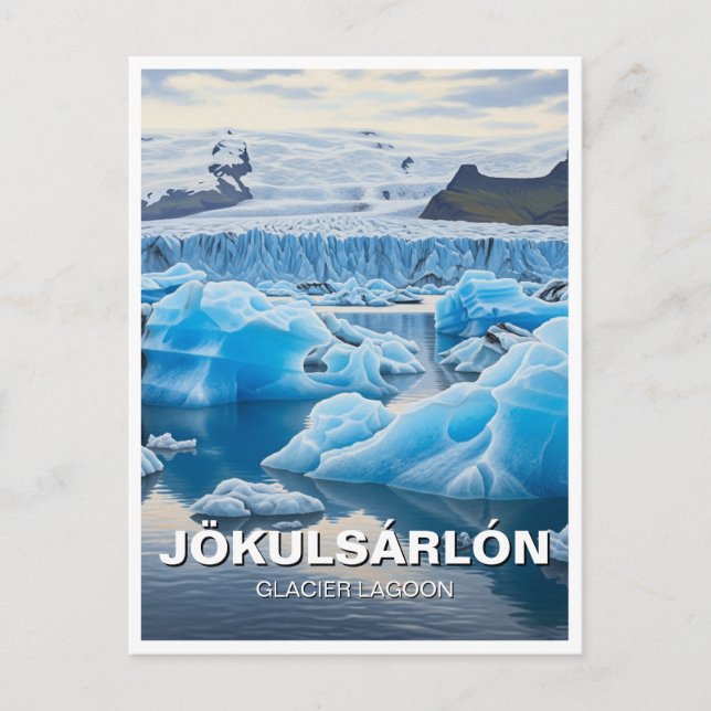 Iceland Jökulsárlón Glacier Lagoon Travel Postcard (Front)