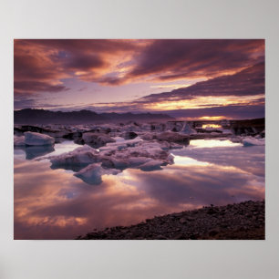 Iceland, Jokulsarlon Lagoon, Landscape Poster