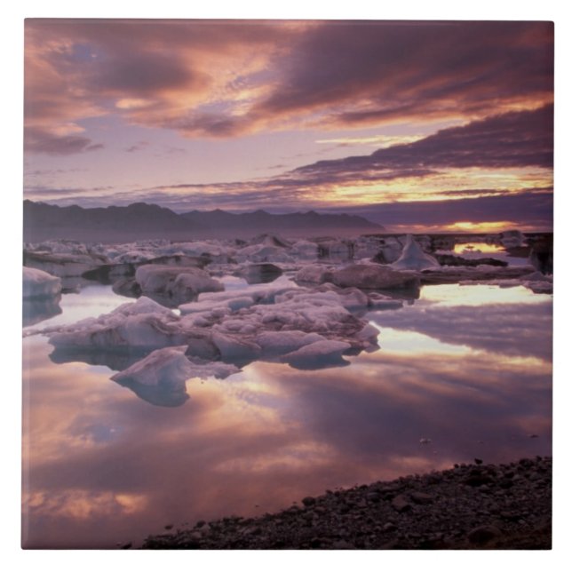 Iceland, Jokulsarlon Lagoon, Landscape Tile (Front)