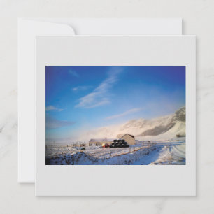 Iceland landcape winter holiday card
