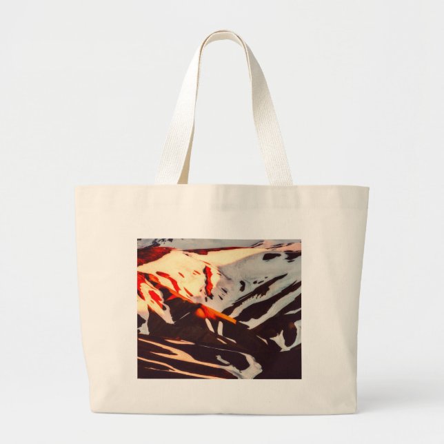 iceland landscape mountains snow large tote bag (Front)