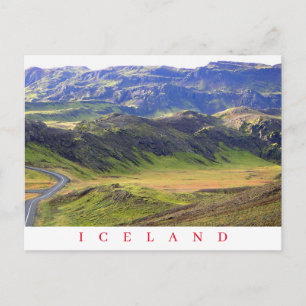 Iceland landscape view postcard