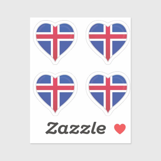 Iceland love flag pride heart sticker (Sheet)