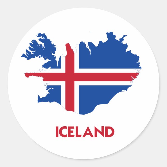 ICELAND MAP CLASSIC ROUND STICKER (Front)