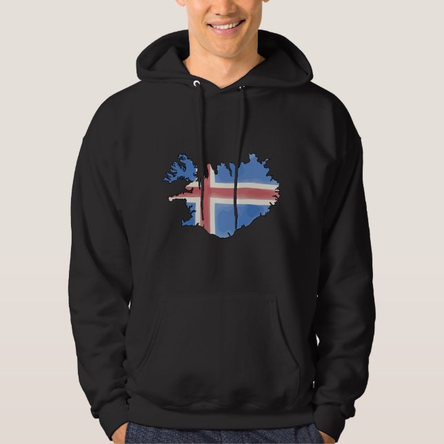 Iceland Map & Flag Hoodie (Front)