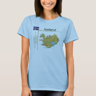 Iceland Map + Flag + Title T-Shirt