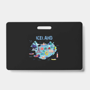 Iceland map ID badge