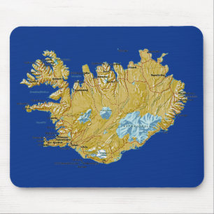Iceland Map Mousepad
