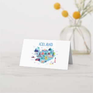 Iceland map place card