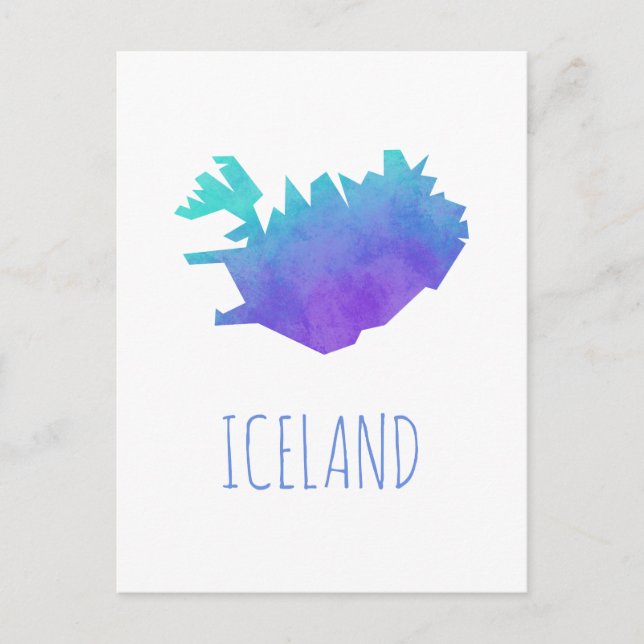 Iceland Map Postcard (Front)