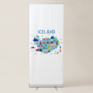 Iceland map retractable banner