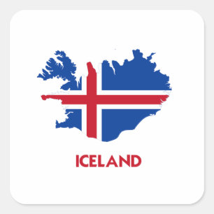 ICELAND MAP SQUARE STICKER