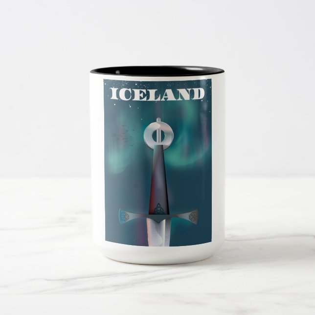 Iceland Mediaeval Sword Two-Tone Coffee Mug (Center)