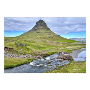 Iceland-mountain with waterfalls photo print