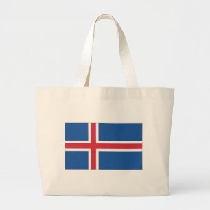 Iceland National Flag Large Tote Bag