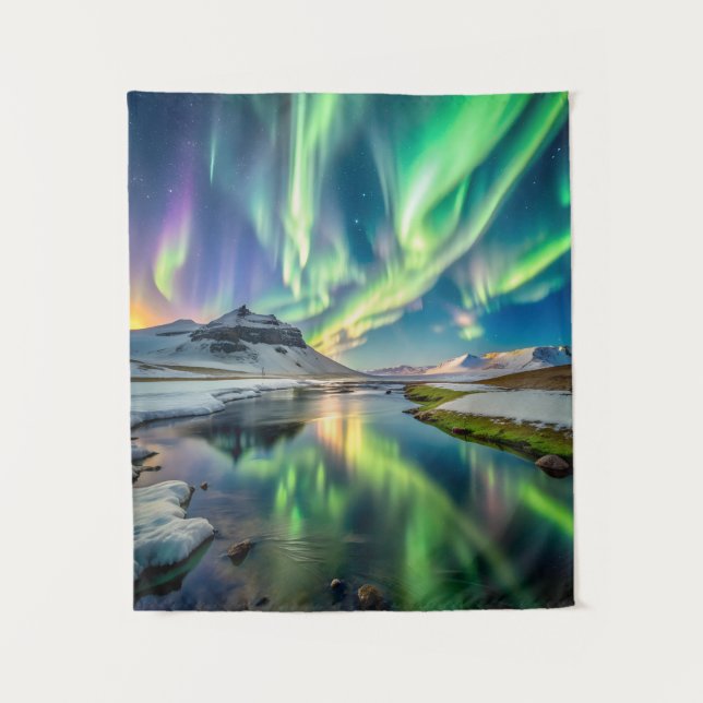 Iceland Northern Lights Tapestry (Front)
