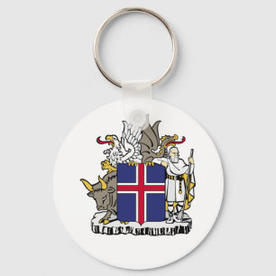 Iceland Official Coat Of Arms Heraldry Symbol Key Ring