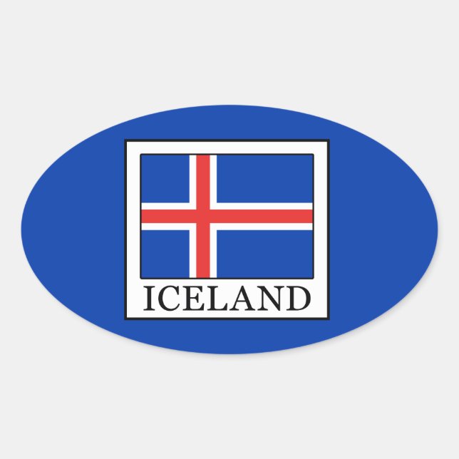 Iceland Oval Sticker (Front)