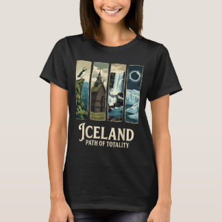 Iceland Path of Totality Solar Eclipse 2026 Retro T-Shirt