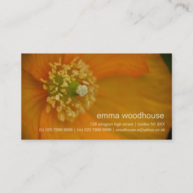 Iceland Poppies • Personal Business Card (Front)