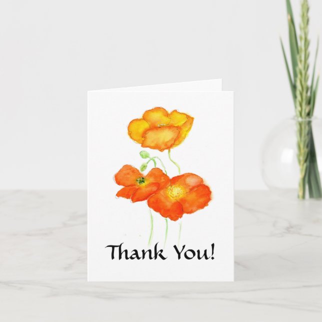 Iceland Poppies Thank You Notecard (Front)