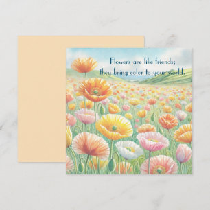 Iceland Poppy Field & Quote	 Card