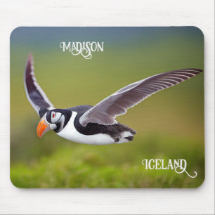 Iceland Puffin Custom Name Mouse Mat