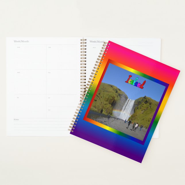 Iceland Rainbow Waterfall  Planner (Display)