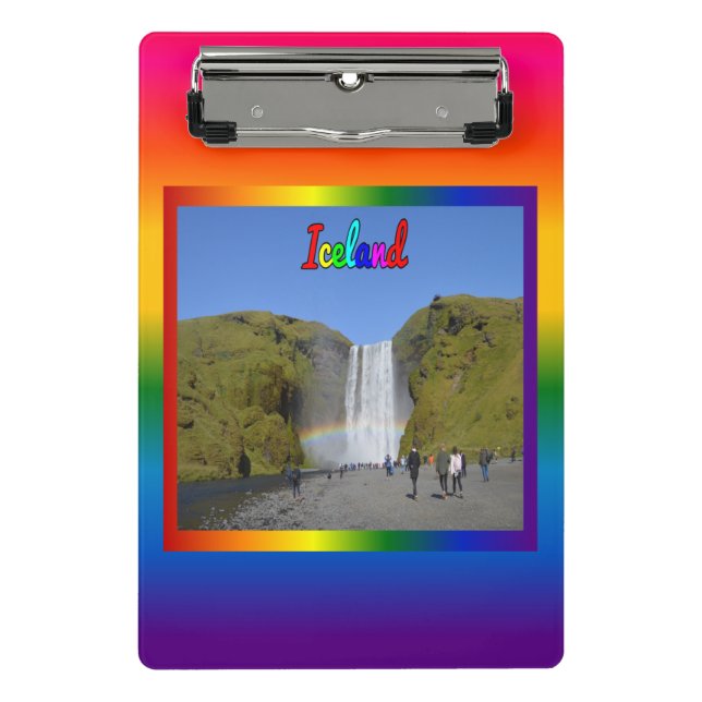 Iceland Rainbow Waterfall  Planner Mini Clipboard (Front)