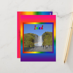 Iceland Rainbow Waterfall  Postcard