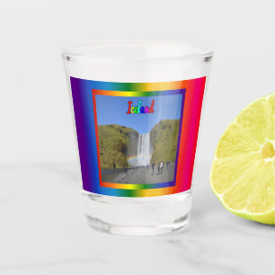 Iceland Rainbow Waterfall  Shot Glass