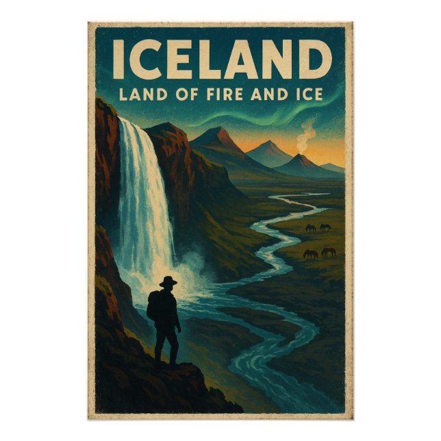 Iceland Retro Travel 2026 Poster (Front)