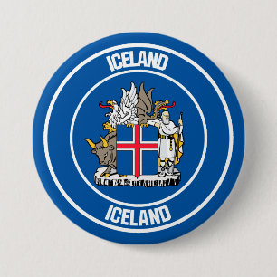 Iceland Round Emblem 7.5 Cm Round Badge