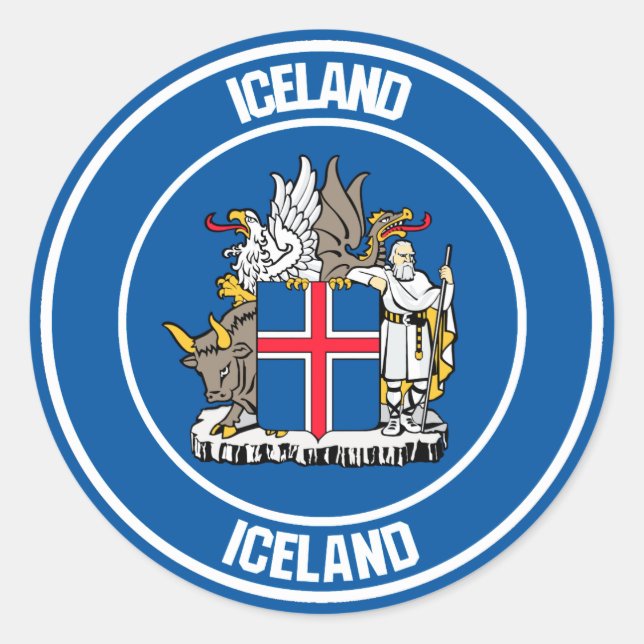 Iceland Round Emblem Classic Round Sticker (Front)