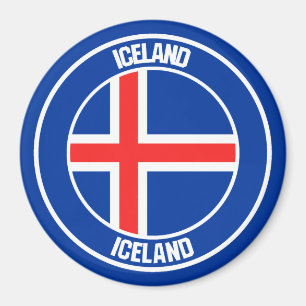 Iceland Round Emblem Magnet