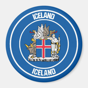Iceland Round Emblem Magnet