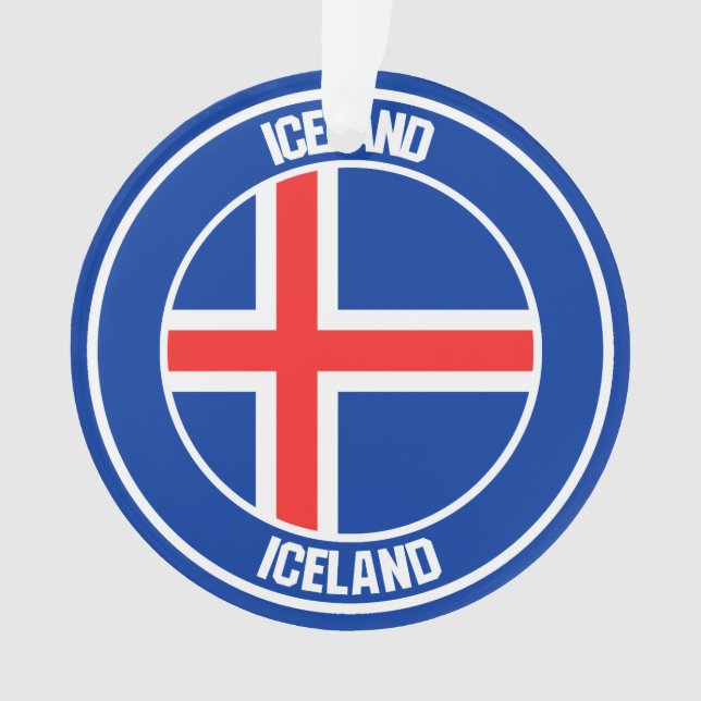 Iceland Round Emblem Ornament (Front)