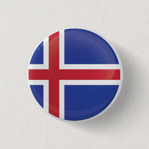 Iceland  Round Icon Flag 3 Cm Round Badge