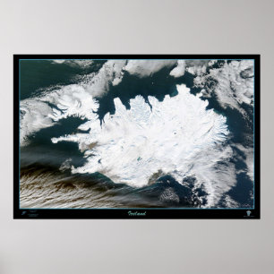 Iceland satellite poster map photo