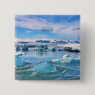 Iceland scenic photograph 15 cm square badge