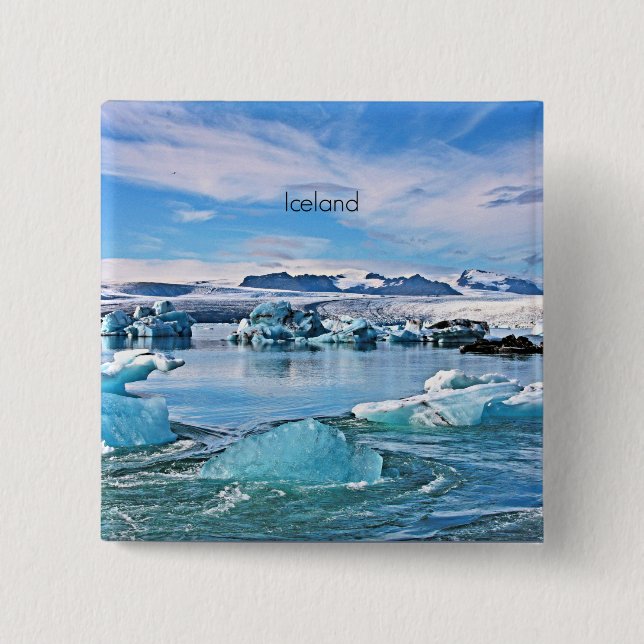 Iceland scenic photograph 15 cm square badge (Front)