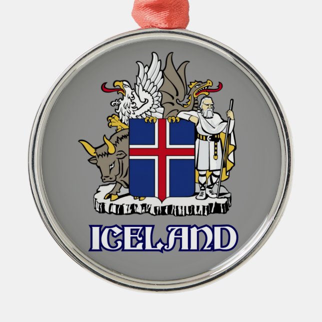 ICELAND - seal/emblem/blazon/coat of arms/symbol Metal Tree Decoration (Front)