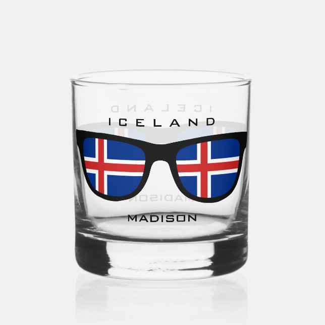 Iceland Shades custom name Whiskey Glass (Front)
