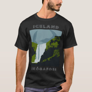 Iceland Skogafoss Waterfall Travel T-Shirt