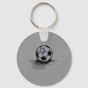 Iceland Soccer Ball Flag - Icelandic Football Key Ring