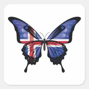 Iceland Swallowtail Butterfly Flag Sticker