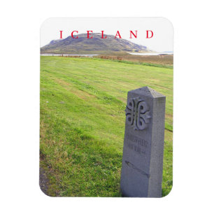 Iceland Thingvellir road sign view fridge magnet