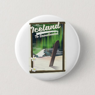 Iceland to Snowboard 6 Cm Round Badge